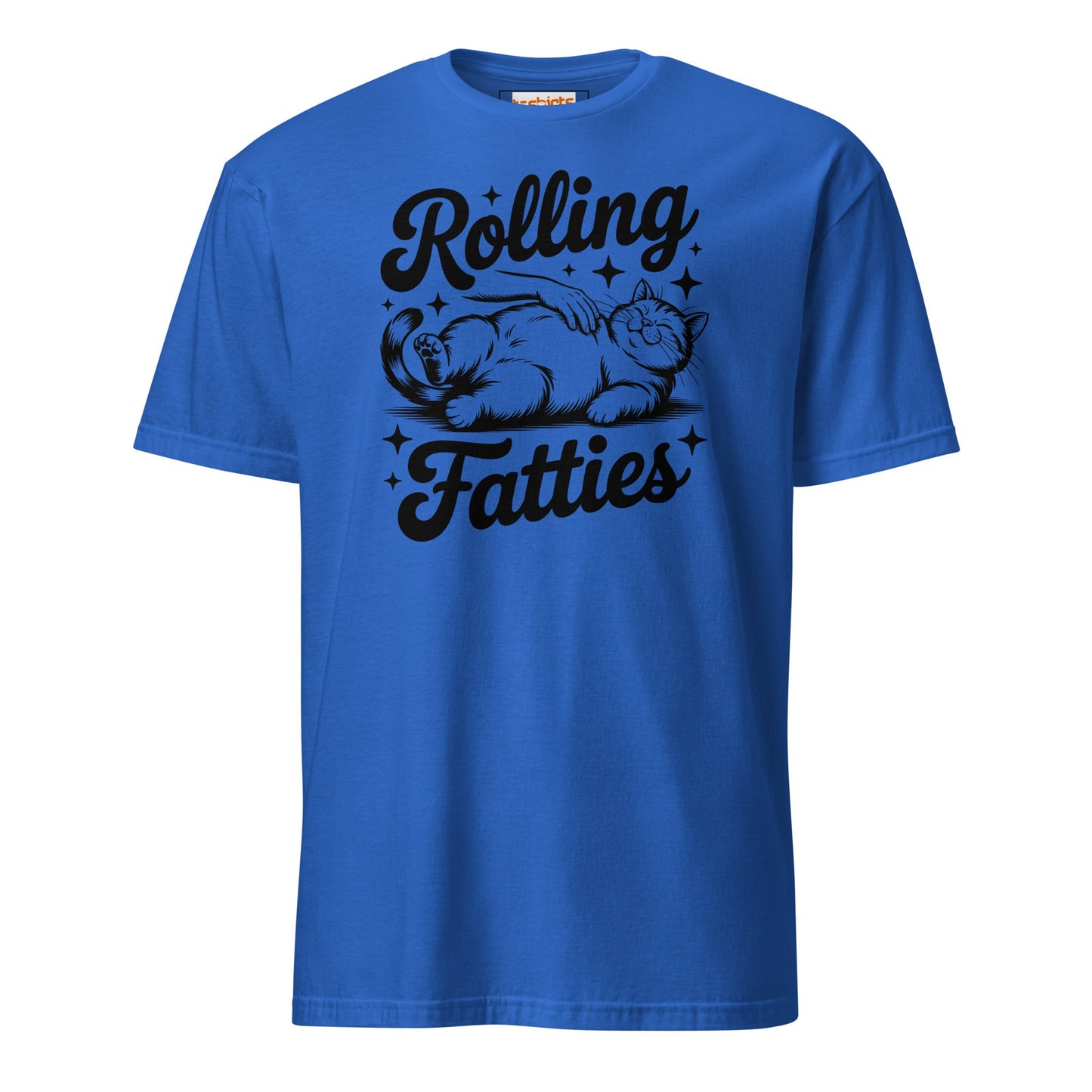 Rolling Fatties T-Shirt | Funny Cat T-Shirt - Royal - T-Shirts Online