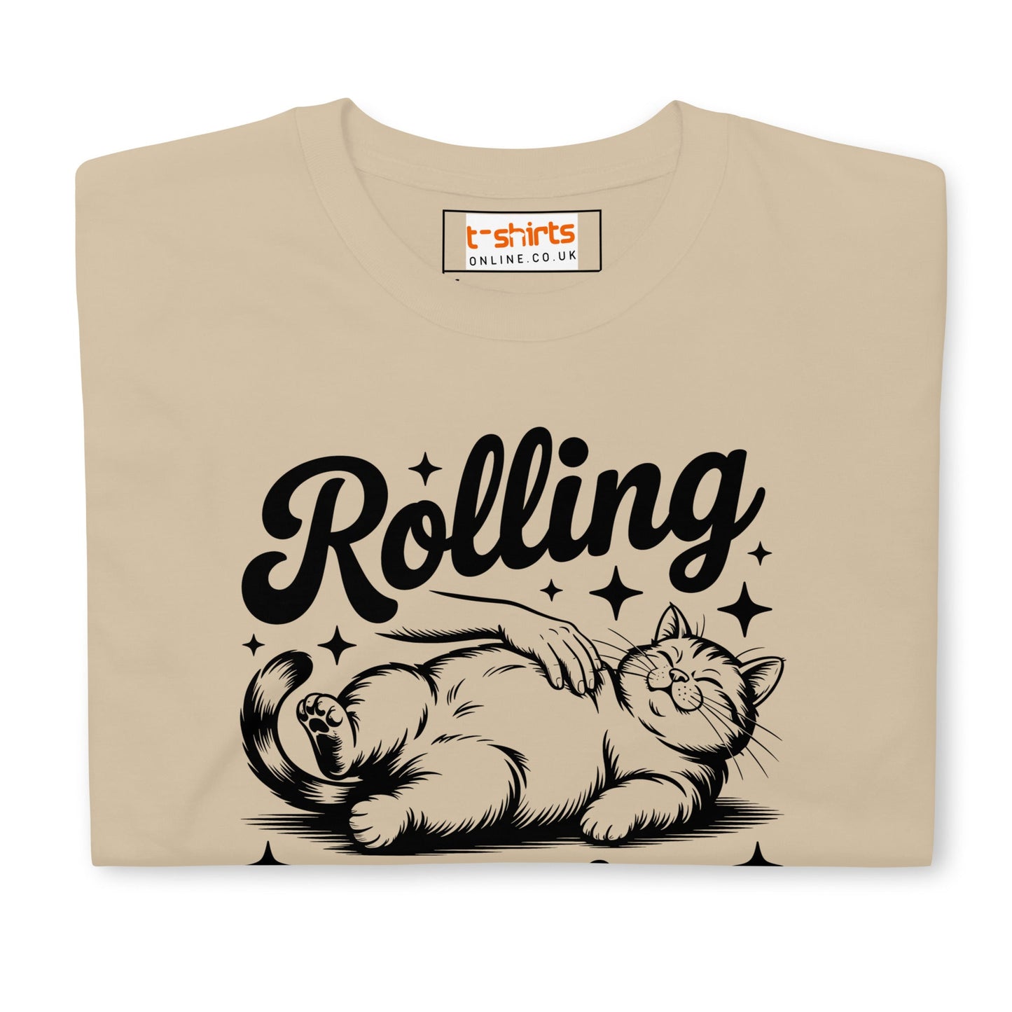 Rolling Fatties T-Shirt | Funny Cat T-Shirt - Sand - T-Shirts Online