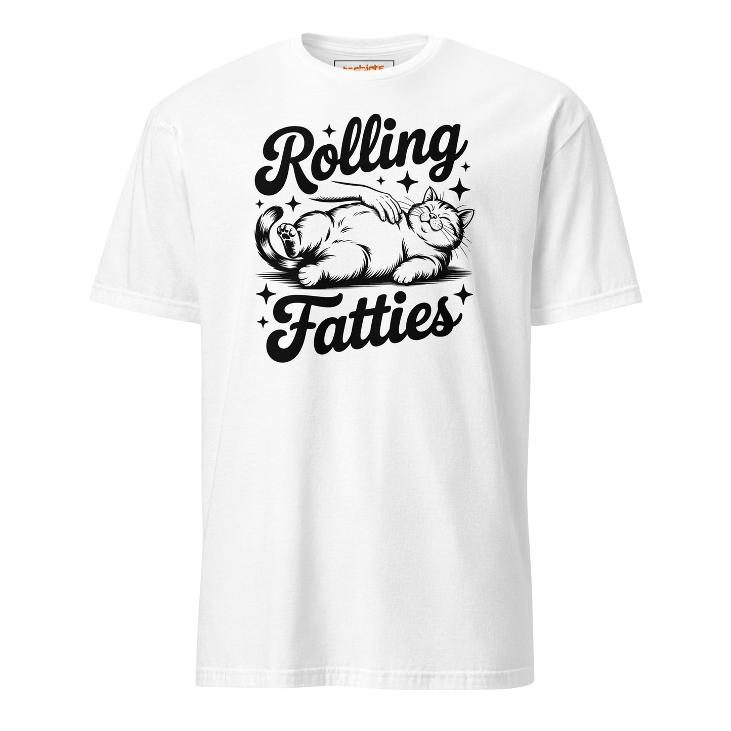 Rolling Fatties T-Shirt | Funny Cat T-Shirt - White - T-Shirts Online