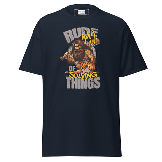 Rude Caveman | Bold Graphic Tee - Navy - T-Shirts Online