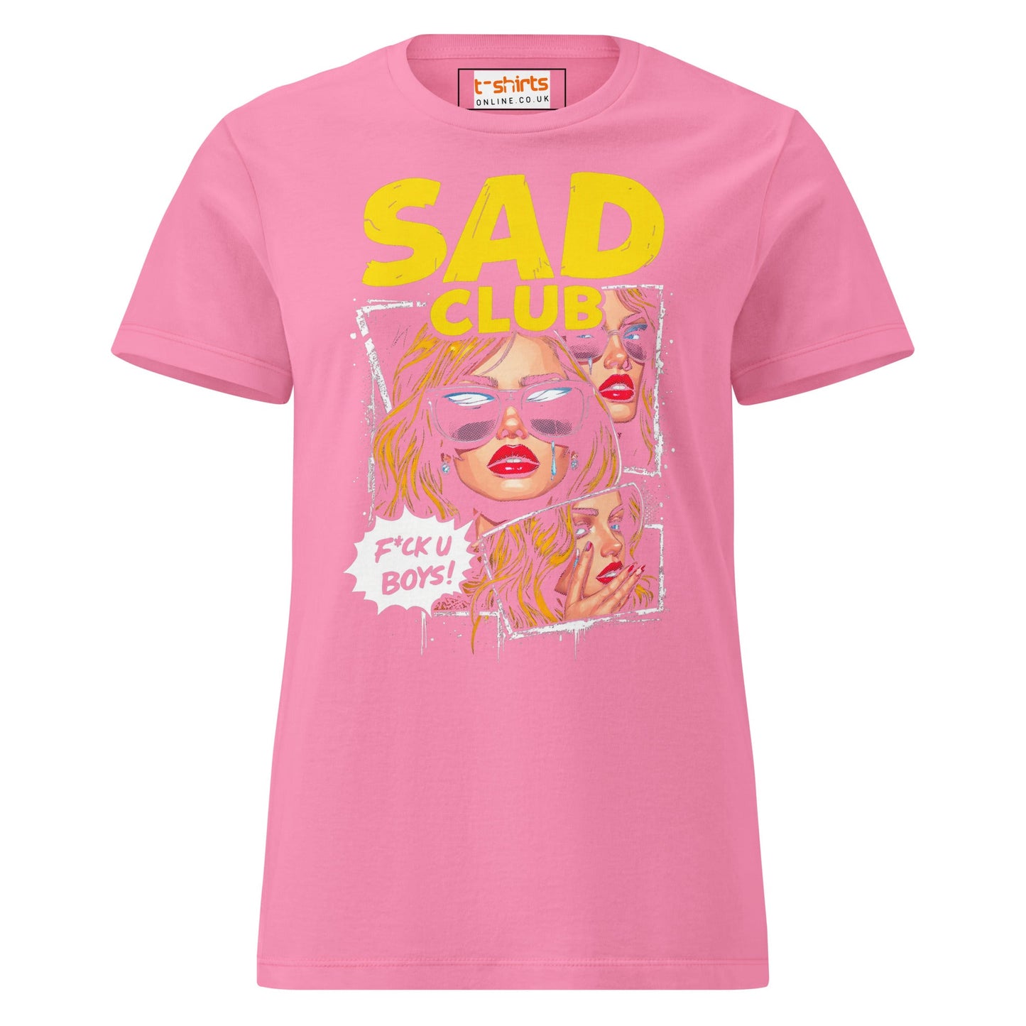 Sad Club T-Shirt | Women's Soft Semi - FittedT-Shirt - Azalea - T-Shirts Online