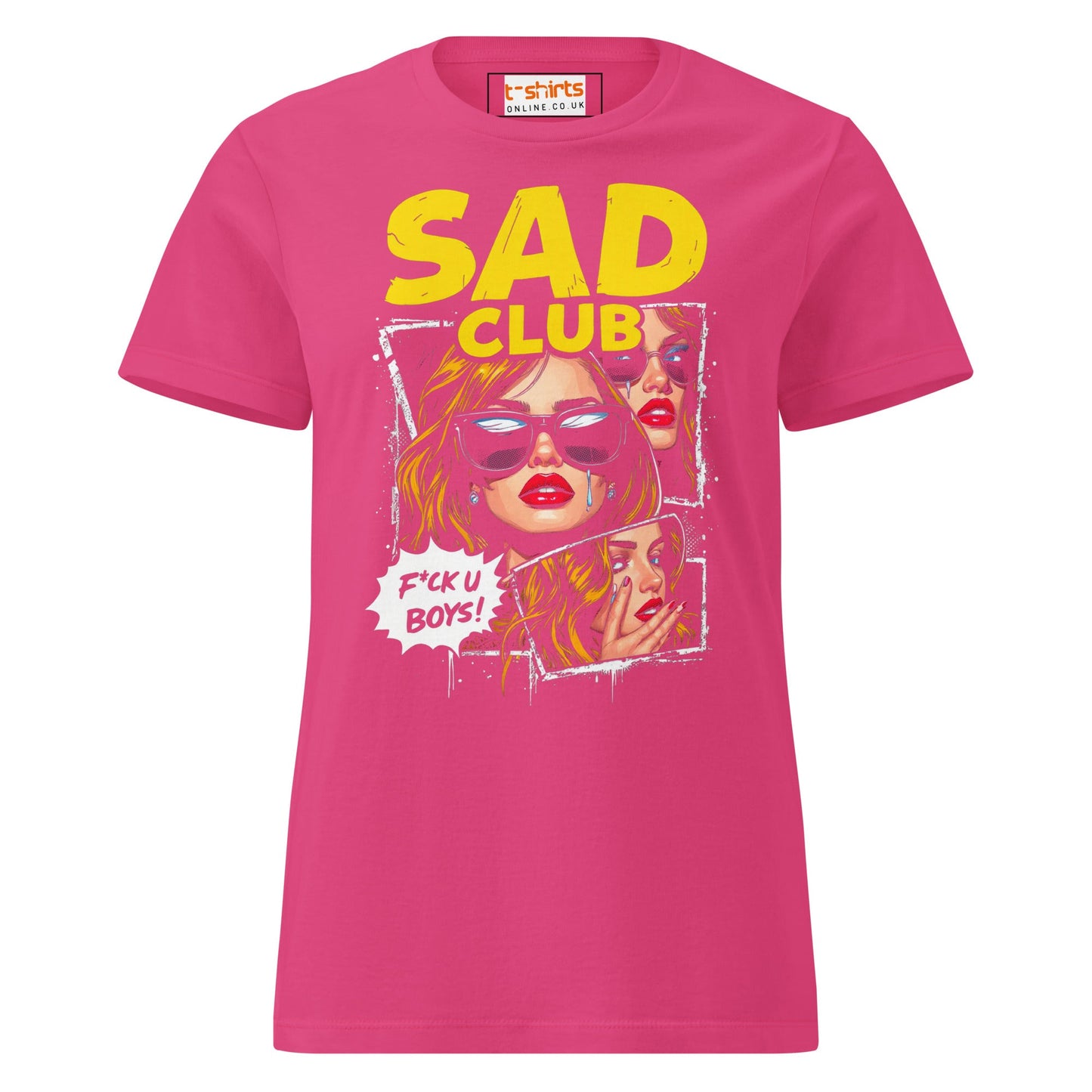 Sad Club T-Shirt | Women's Soft Semi - FittedT-Shirt - Heliconia - T-Shirts Online