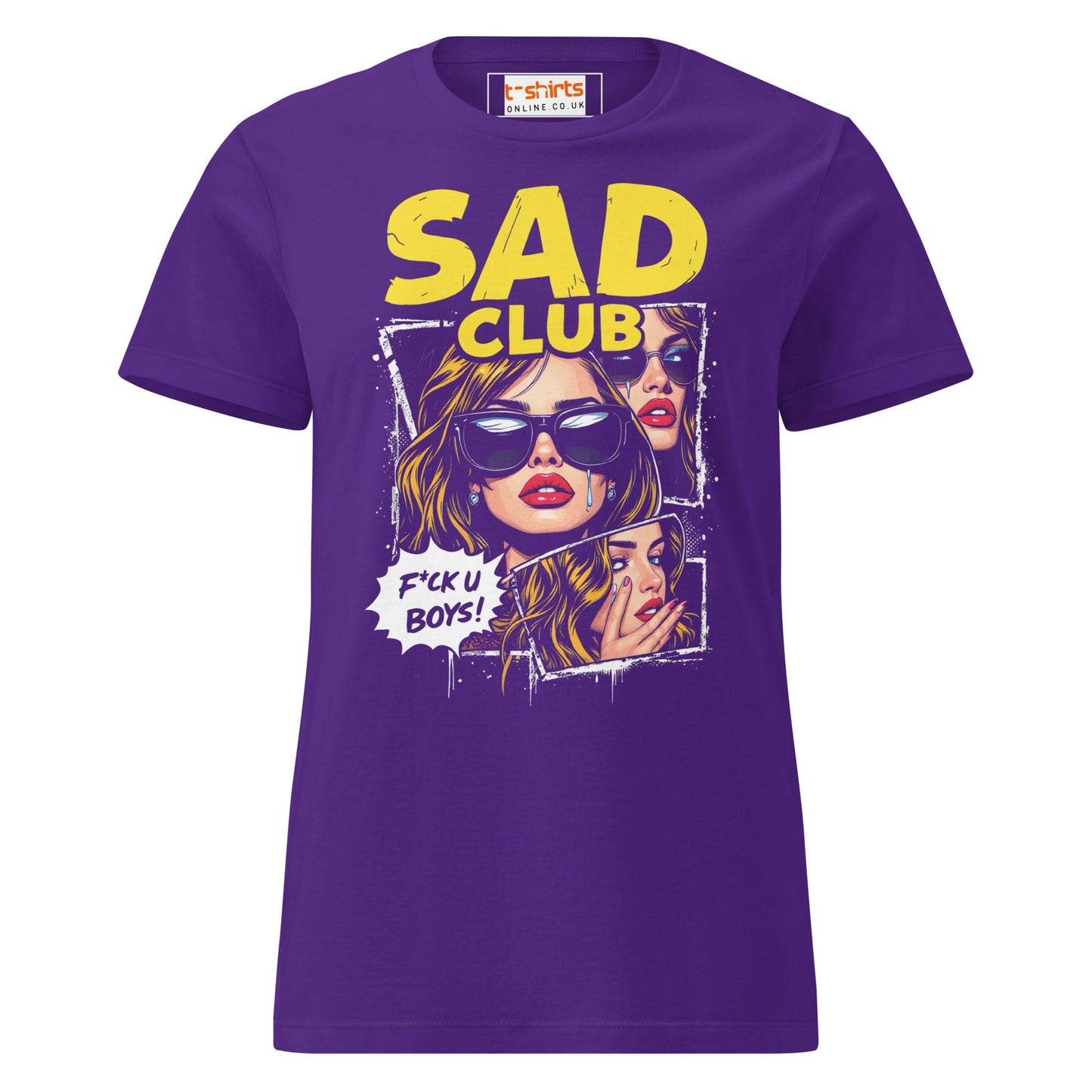 Sad Club T-Shirt | Women's Soft Semi - FittedT-Shirt - Purple - T-Shirts Online