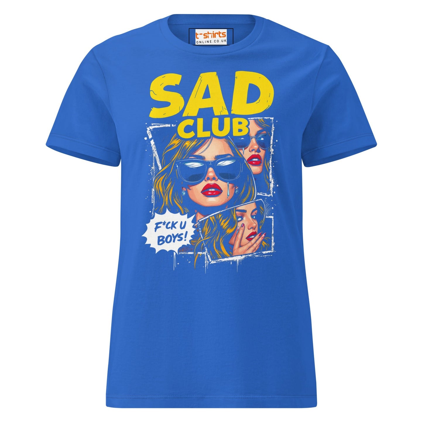 Sad Club T-Shirt | Women's Soft Semi - FittedT-Shirt - Royal - T-Shirts Online