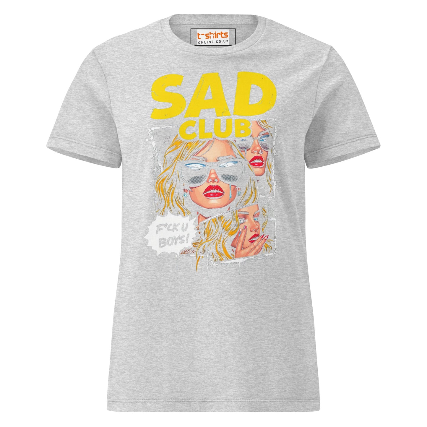Sad Club T-Shirt | Women's Soft Semi - FittedT-Shirt - RS Sport Grey - T-Shirts Online