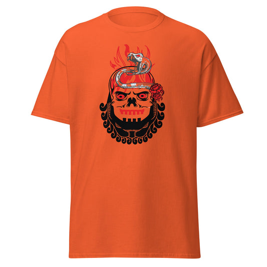 Samurai Skull | Skull T-Shirt - Orange - T-Shirts Online