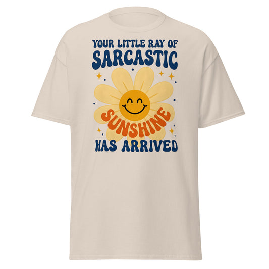 Sarcastic Sunshine Retro T-Shirt - Funny 70s Style Tee - Natural - T-Shirts Online