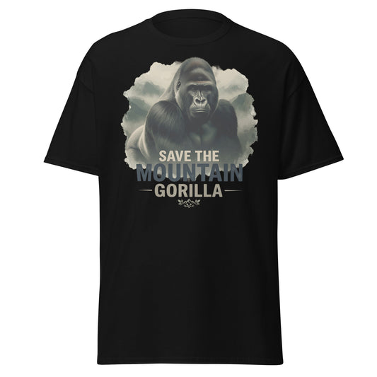 Save the Mountain Gorilla T-Shirt – Wildlife Conservation Tee - Black - T-Shirts Online