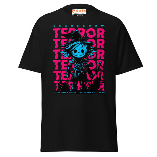 Scarecrow Terror Halloween T-Shirt - Black - T-Shirts Online