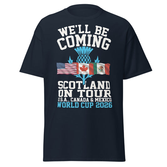 Scotland on Tour World Cup 2026 T-Shirt - Fan Supporters Tee - Navy - T-Shirts Online