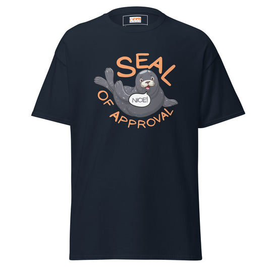 Seal of Approval T-Shirt | Funny Sarcastic T-Shirt - Navy - T-Shirts Online