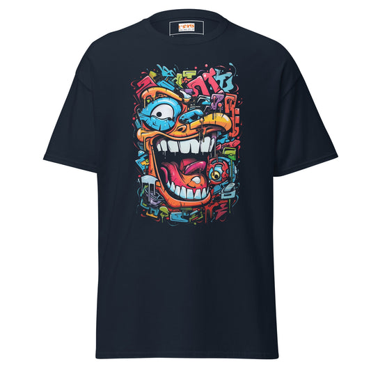 Shapes of Chaos | Abstract T-Shirt - Navy - T-Shirts Online