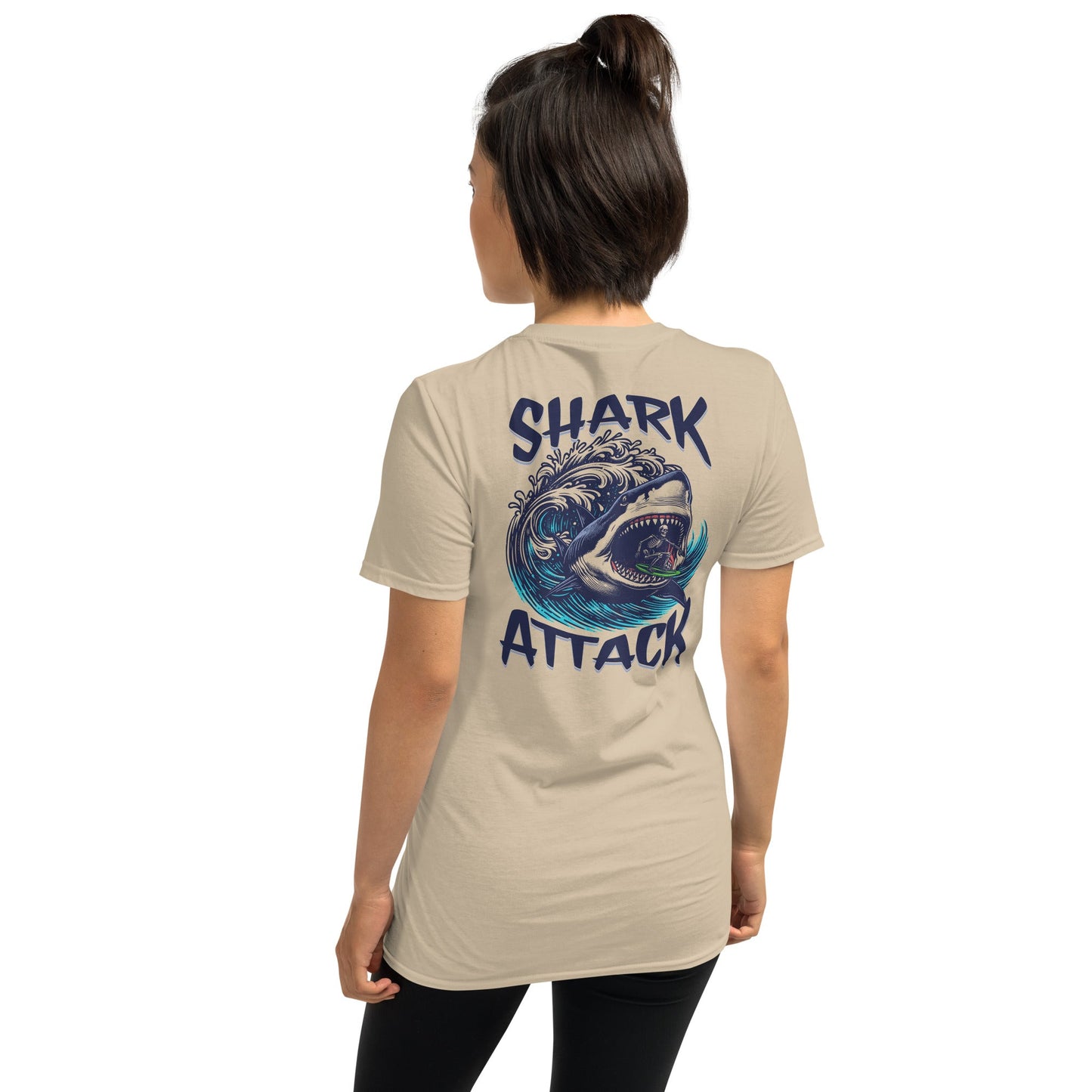Shark Attack T-Shirt - Beachwear Tee - Sand - T-Shirts Online