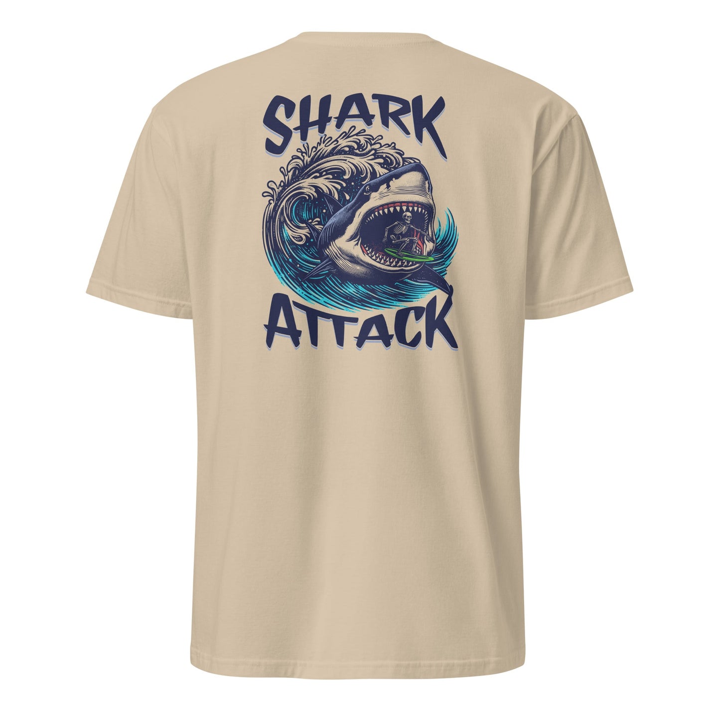 Shark Attack T-Shirt - Beachwear Tee - Sand - T-Shirts Online