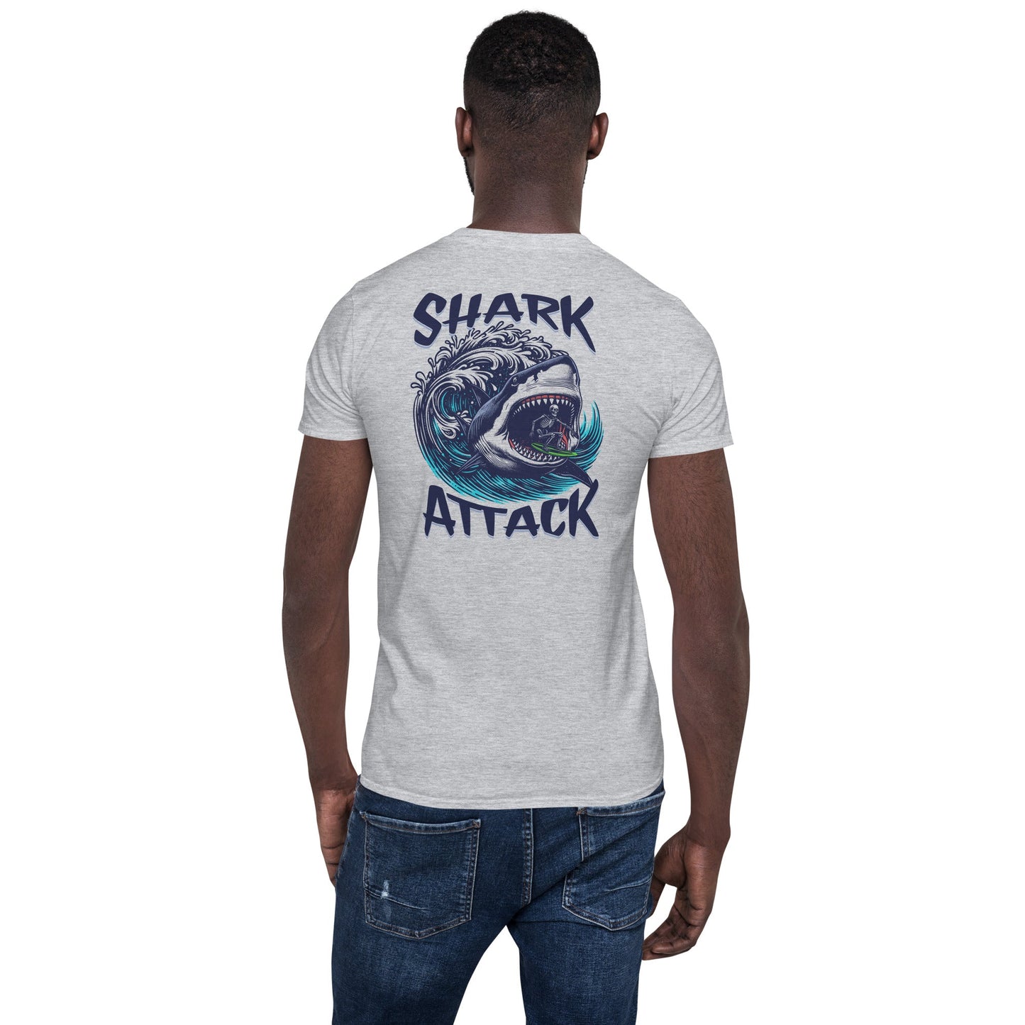 Shark Attack T-Shirt - Beachwear Tee - Sand - T-Shirts Online