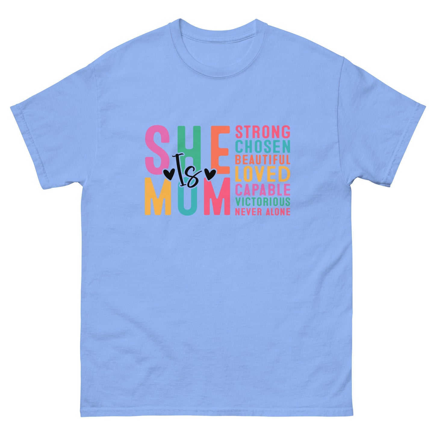 She is Mum | Mother's Day T-Shirt - Carolina Blue - T-Shirts Online