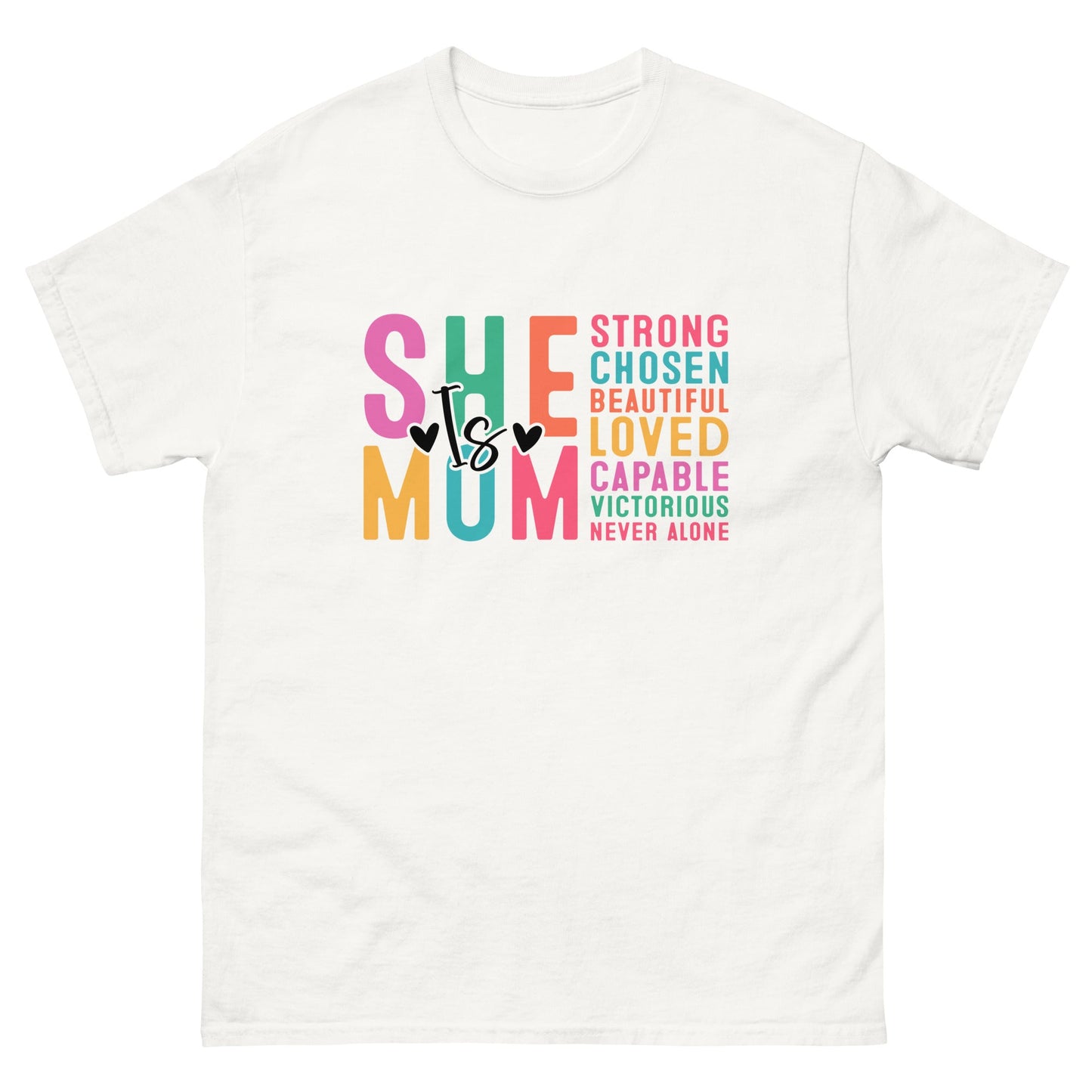 She is Mum | Mother's Day T-Shirt - White - T-Shirts Online