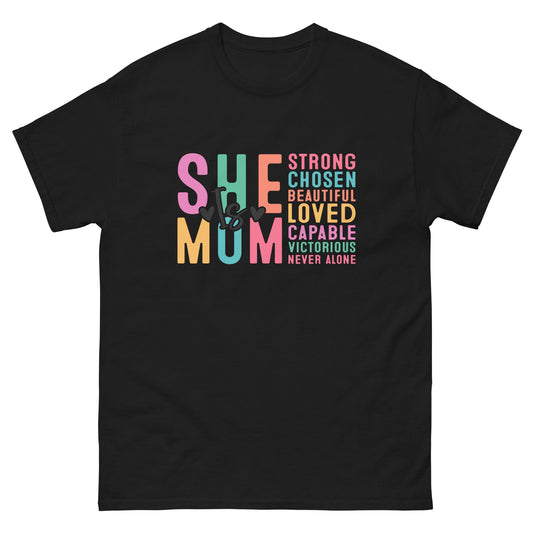 She is Mum | Mother's Day T-Shirt - Black - T-Shirts Online