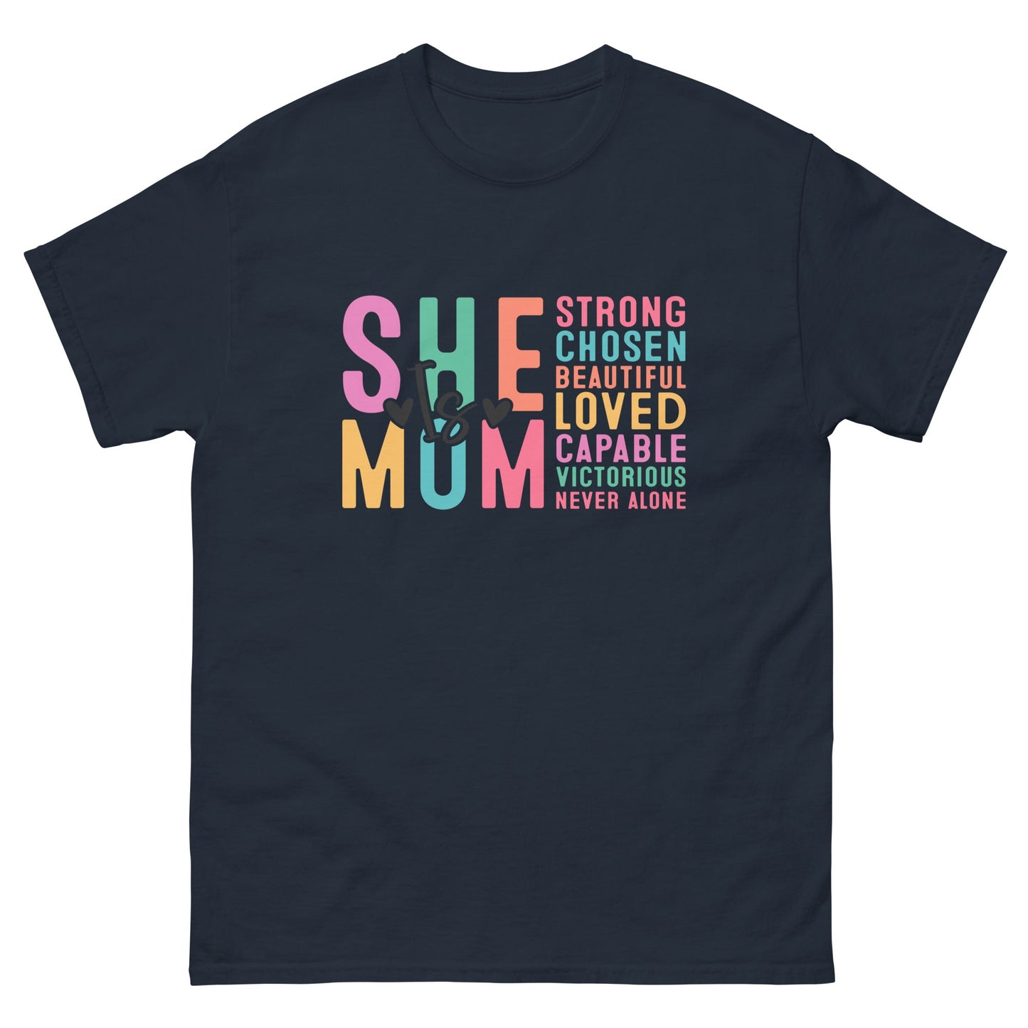 She is Mum | Mother's Day T-Shirt - Navy - T-Shirts Online
