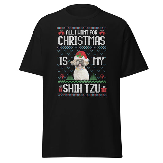 Shih Tzu Christmas | Shih Tzu T-Shirt - Black - T-Shirts Online