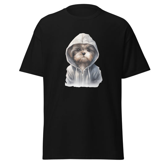 Shih Tzu in Hoodie | Shih Tzu T-Shirt - Black - T-Shirts Online