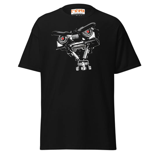 Short Circuit T-Shirt | Johnny 5 Robot Retro Tee - Black - T-Shirts Online