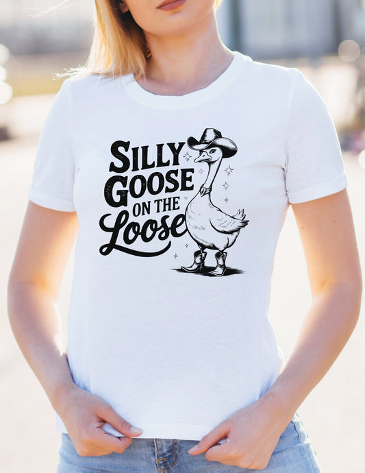 Silly Goose T-Shirt | Graphic Funny Women's Tee - Red - T-Shirts Online