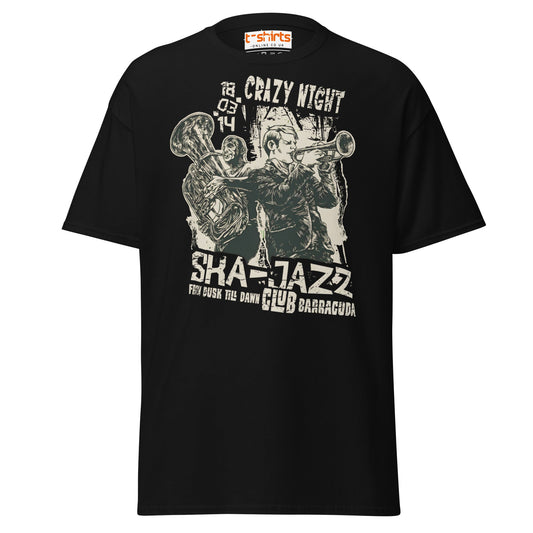 Ska Jazz T-Shirt | Retro Club Barracuda Music Tee - Black - T-Shirts Online