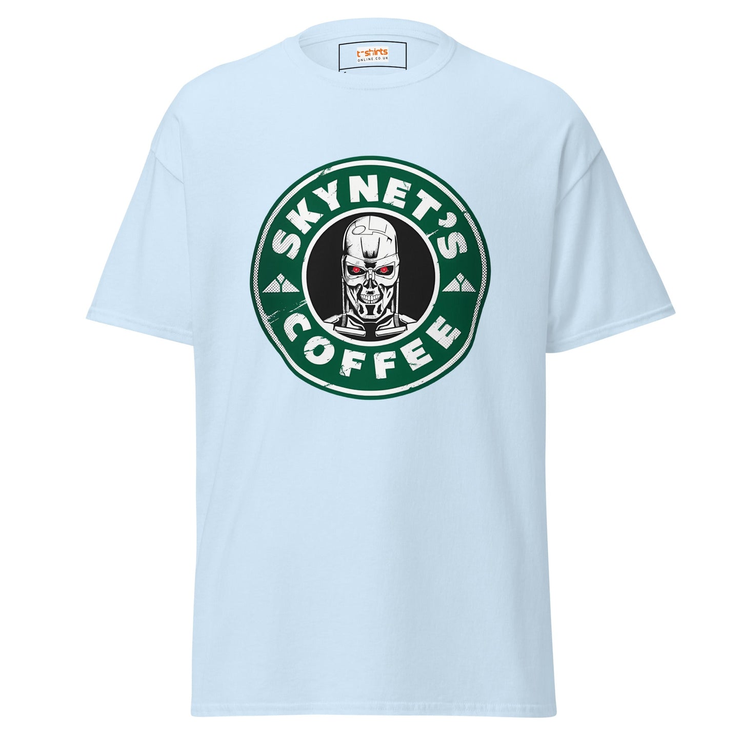 Skynets Coffee | Movie Parody T-Shirt - Light Blue - T-Shirts Online