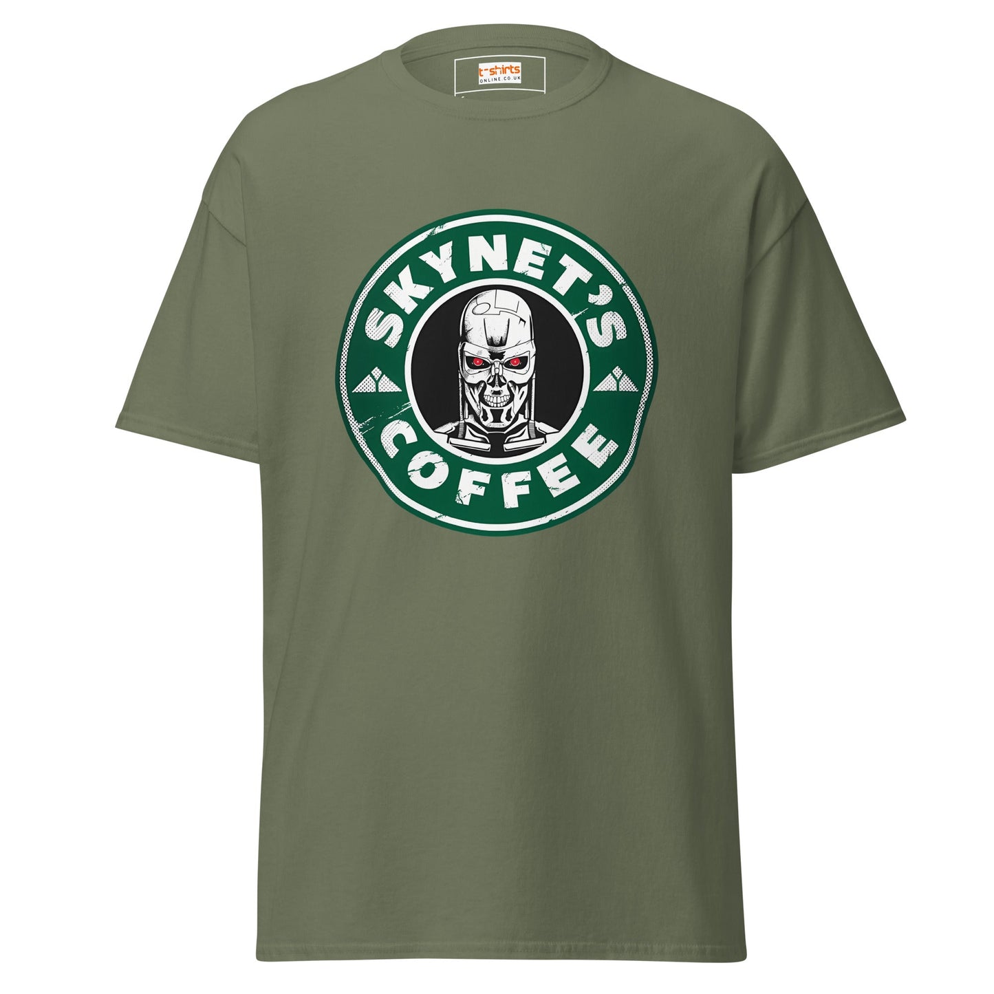 Skynets Coffee | Movie Parody T-Shirt - Military Green - T-Shirts Online