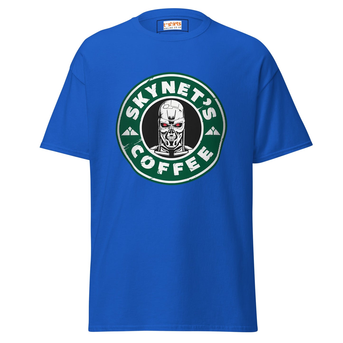Skynets Coffee | Movie Parody T-Shirt - Royal - T-Shirts Online