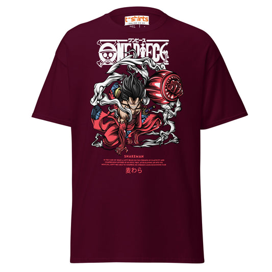 Snakeman Gear 4 T-Shirt – Anime Fighter Power Tee - Maroon - T-Shirts Online