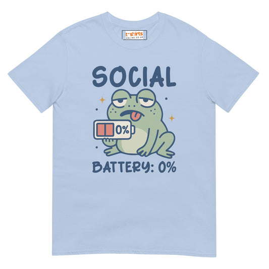 Social Battery T-Shirt - Light Blue - T-Shirts Online