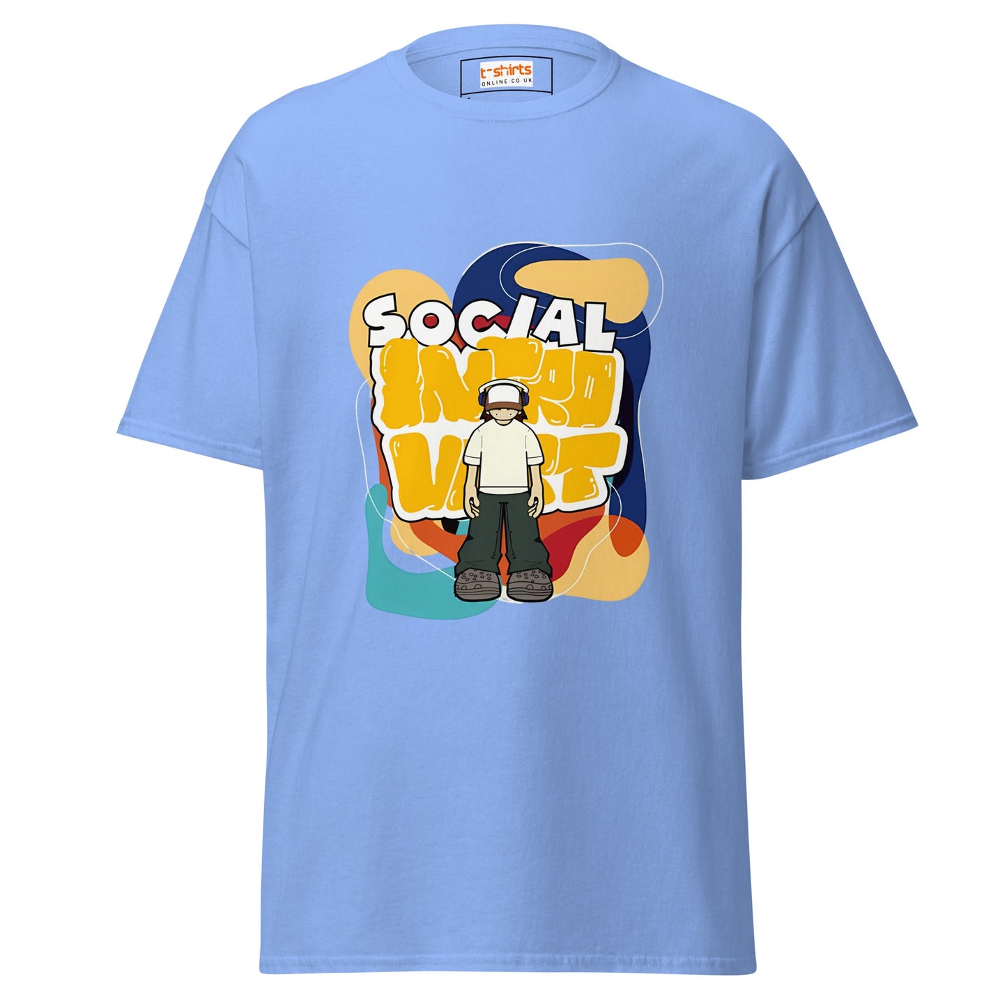 Social Introvert | Graphic T-Shirt - Carolina Blue - T-Shirts Online