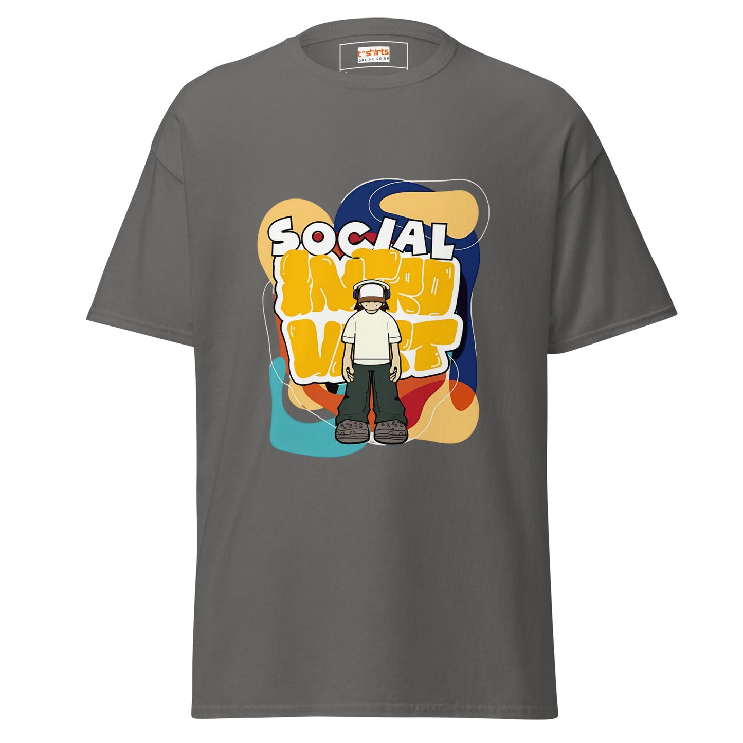 Social Introvert | Graphic T-Shirt - Charcoal - T-Shirts Online