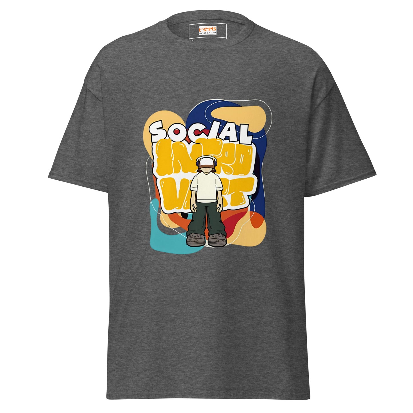 Social Introvert | Graphic T-Shirt - Dark Heather - T-Shirts Online