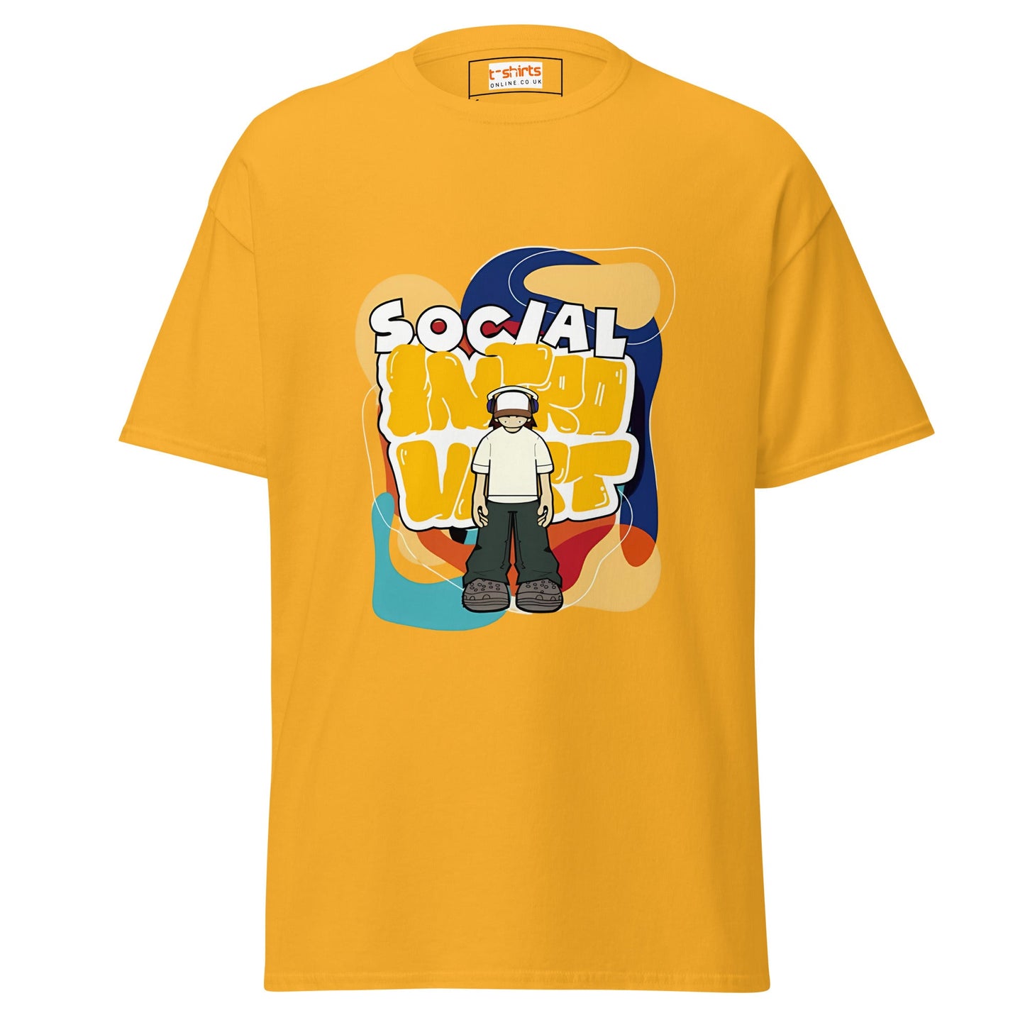 Social Introvert | Graphic T-Shirt - Gold - T-Shirts Online