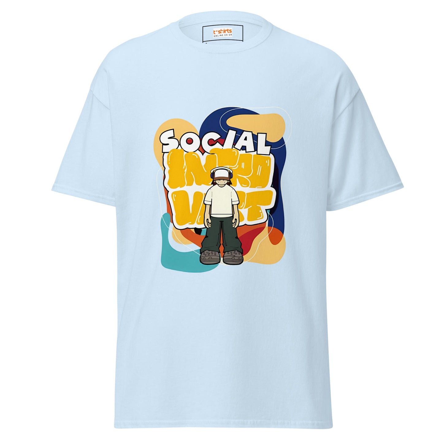 Social Introvert | Graphic T-Shirt - Light Blue - T-Shirts Online
