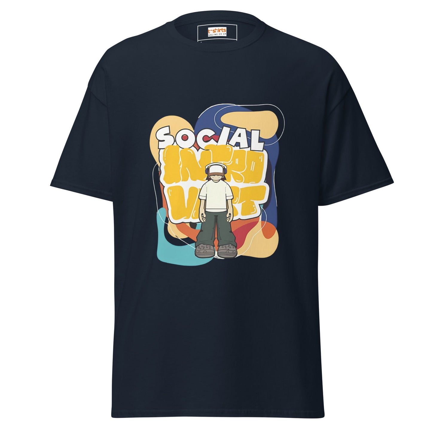 Social Introvert | Graphic T-Shirt - Navy - T-Shirts Online