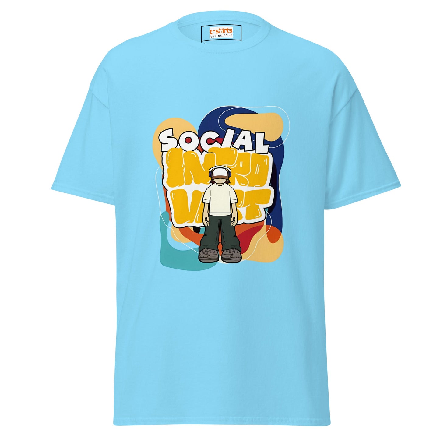 Social Introvert | Graphic T-Shirt - Sky - T-Shirts Online