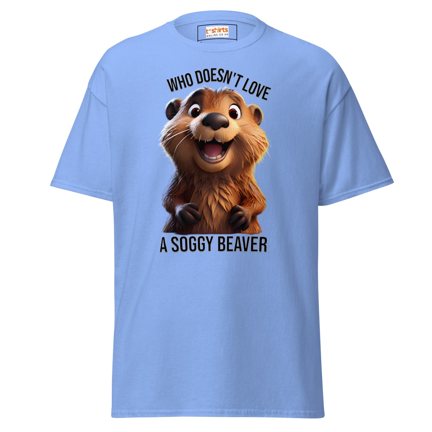 Soggy Beaver T-Shirt | 18+ Graphic Bold Tee - Carolina Blue - T-Shirts Online