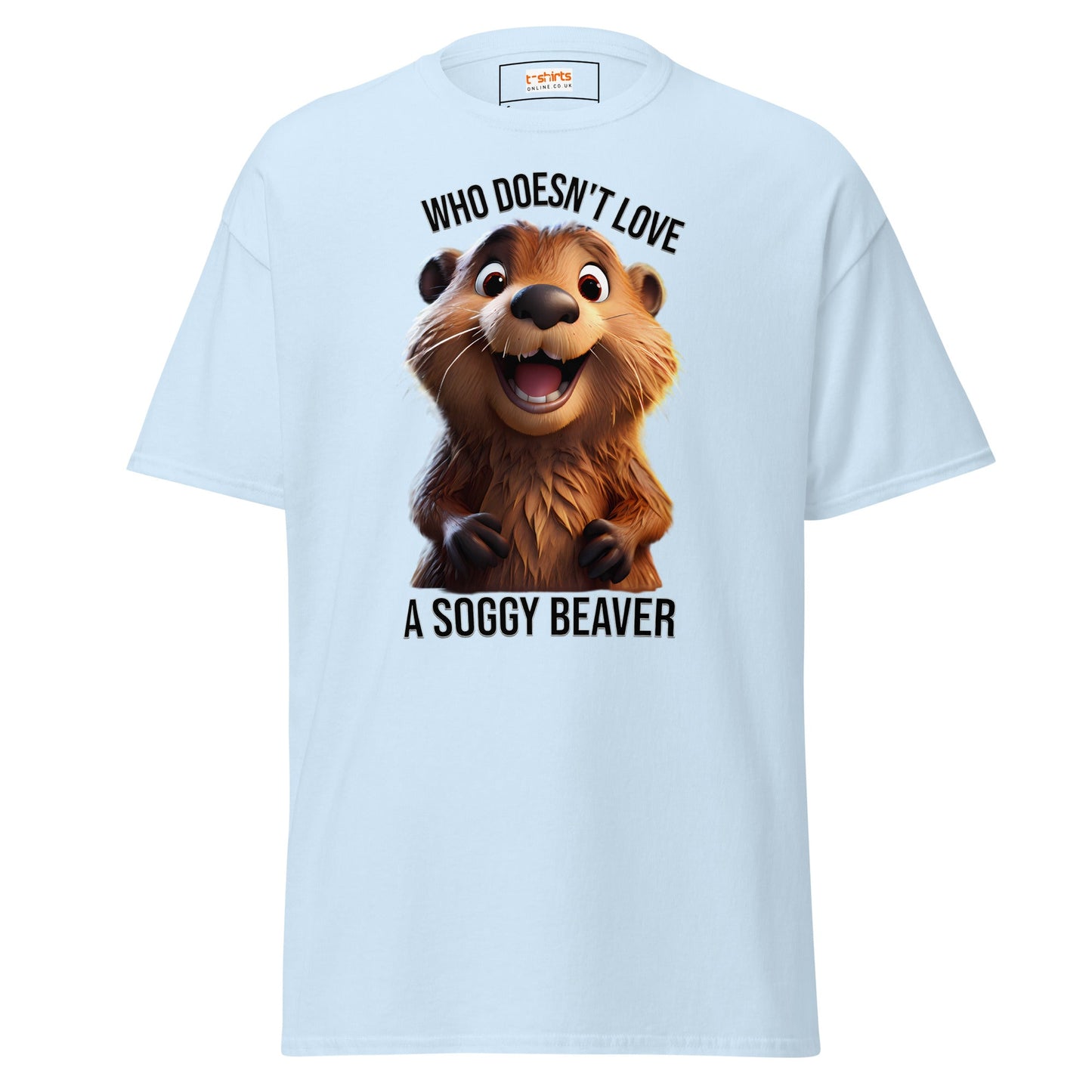Soggy Beaver T-Shirt | 18+ Graphic Bold Tee - Light Blue - T-Shirts Online