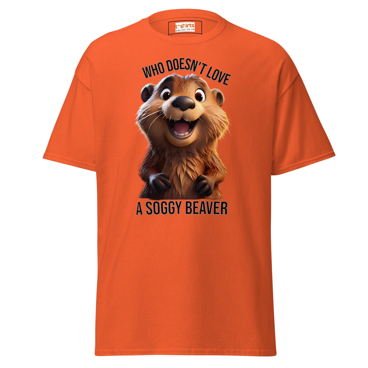 Soggy Beaver T-Shirt | 18+ Graphic Bold Tee - Orange - T-Shirts Online