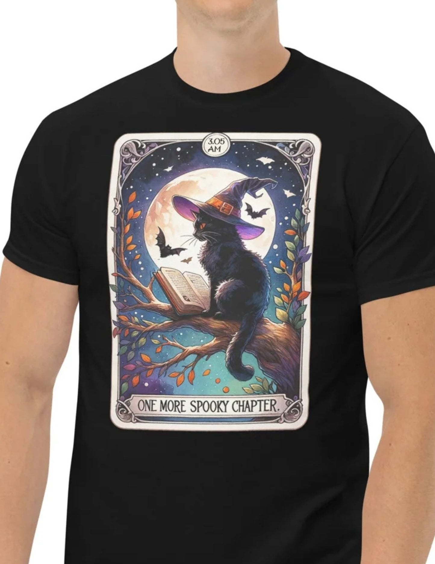 Spooky Chapter Cat Tarot | Tarot Card T-Shirt - Black - T-Shirts Online