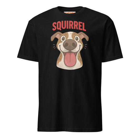 Squirrel Dog T-Shirt – Funny Excited Pup Design - Black - T-Shirts Online