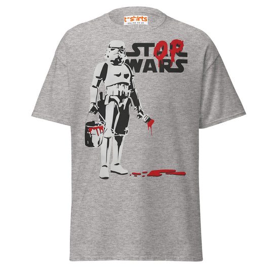 Stop Wars T-Shirt | Peaceful Rebel Street Art Tee - Sport Grey - T-Shirts Online
