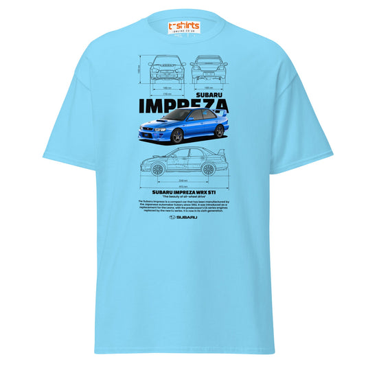 Subaru Impreza WRX STI T-Shirt | JDM Rally Legend Tee - Sky - T-Shirts Online