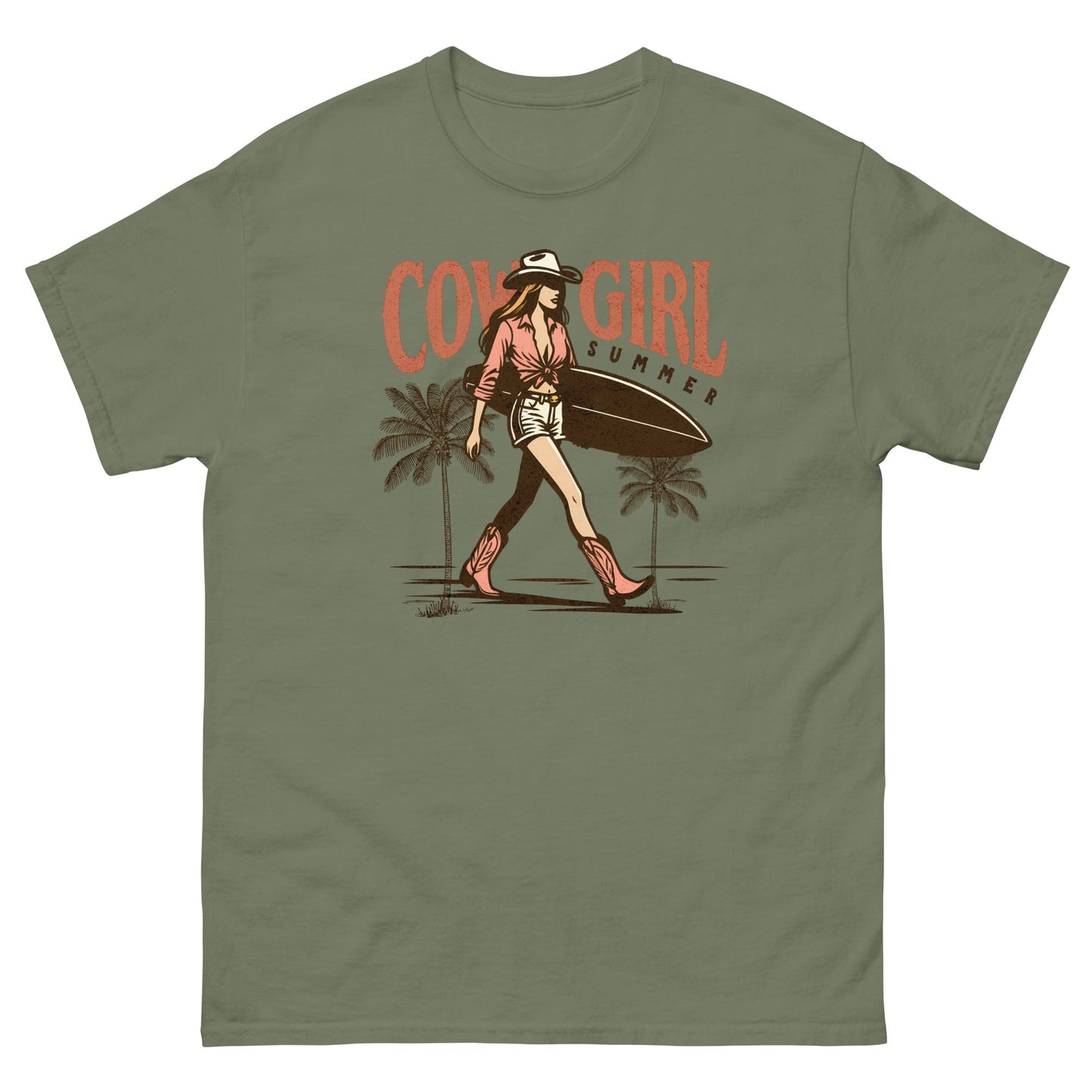 Summer Cowgirl | Women's T-Shirt - Military Green - T-Shirts Online