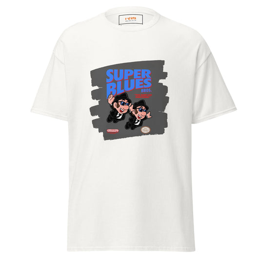 Super Blues Bros | Mashup Gamer Movie T-Shirt - White - T-Shirts Online