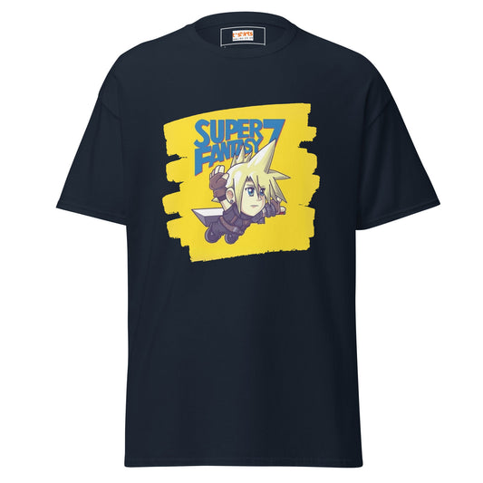Super Fantasy 7 | Gaming Mashup T-Shirt - Navy - T-Shirts Online